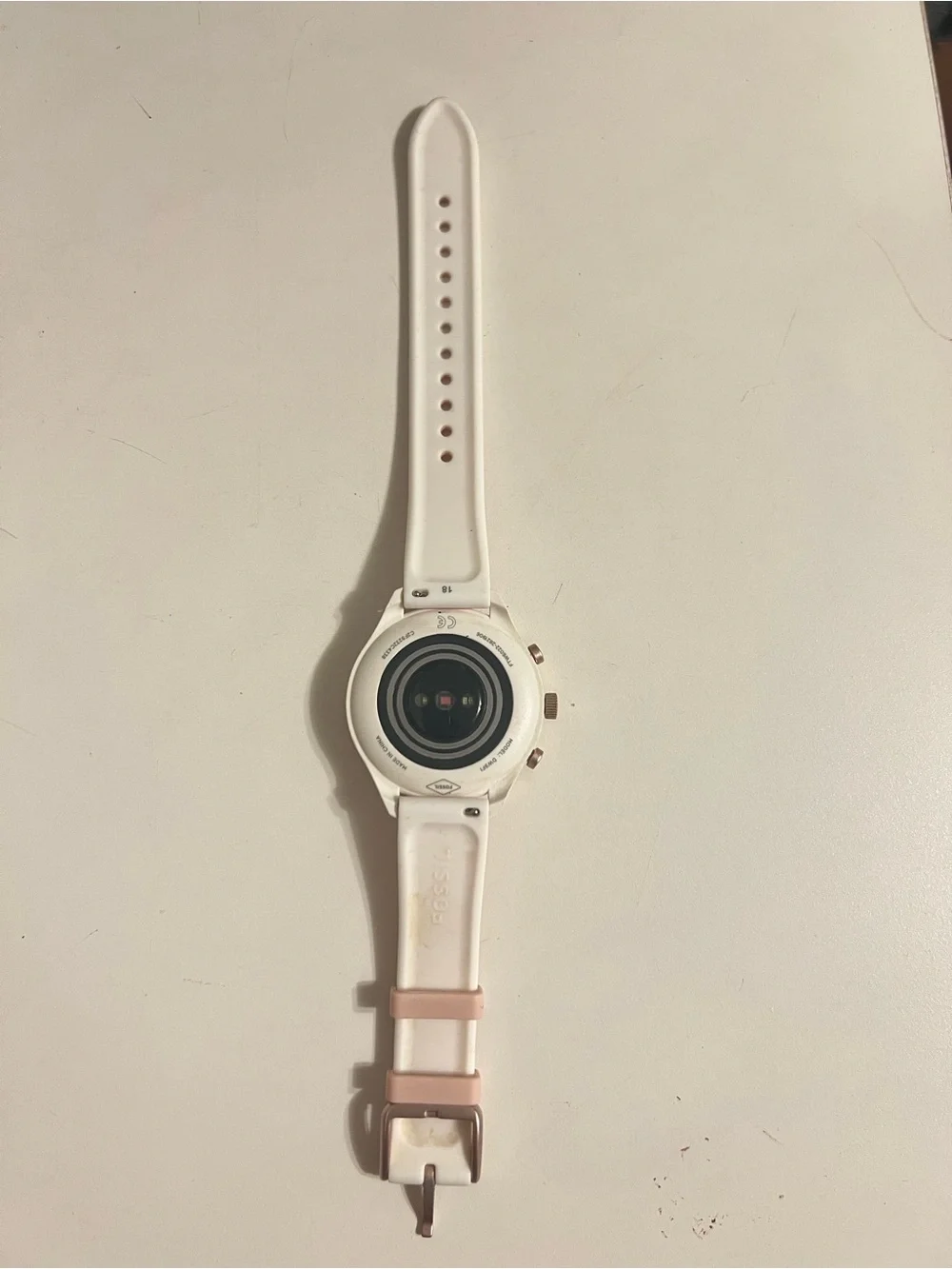 Google Pink Silicone Band Smartwatch with Round Touchscreen